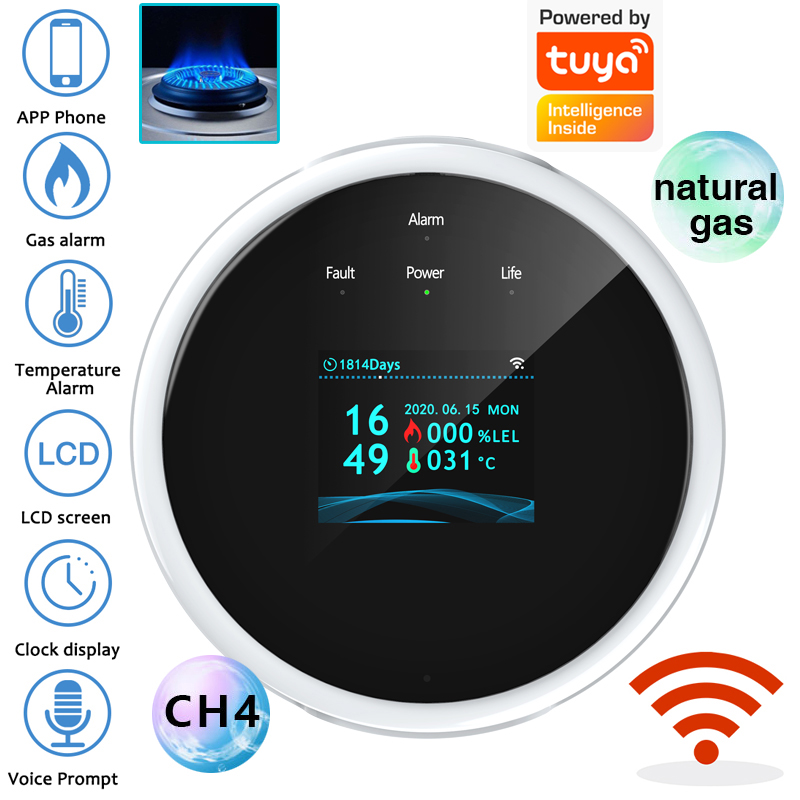 Home Security And Monitoring - 2.4G WiFi Gas Alarm Sensor Combustible
