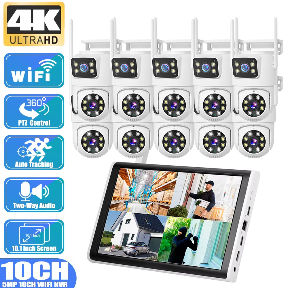 Home Security And Monitoring - 8MP 4K Dual Lens Human Detection