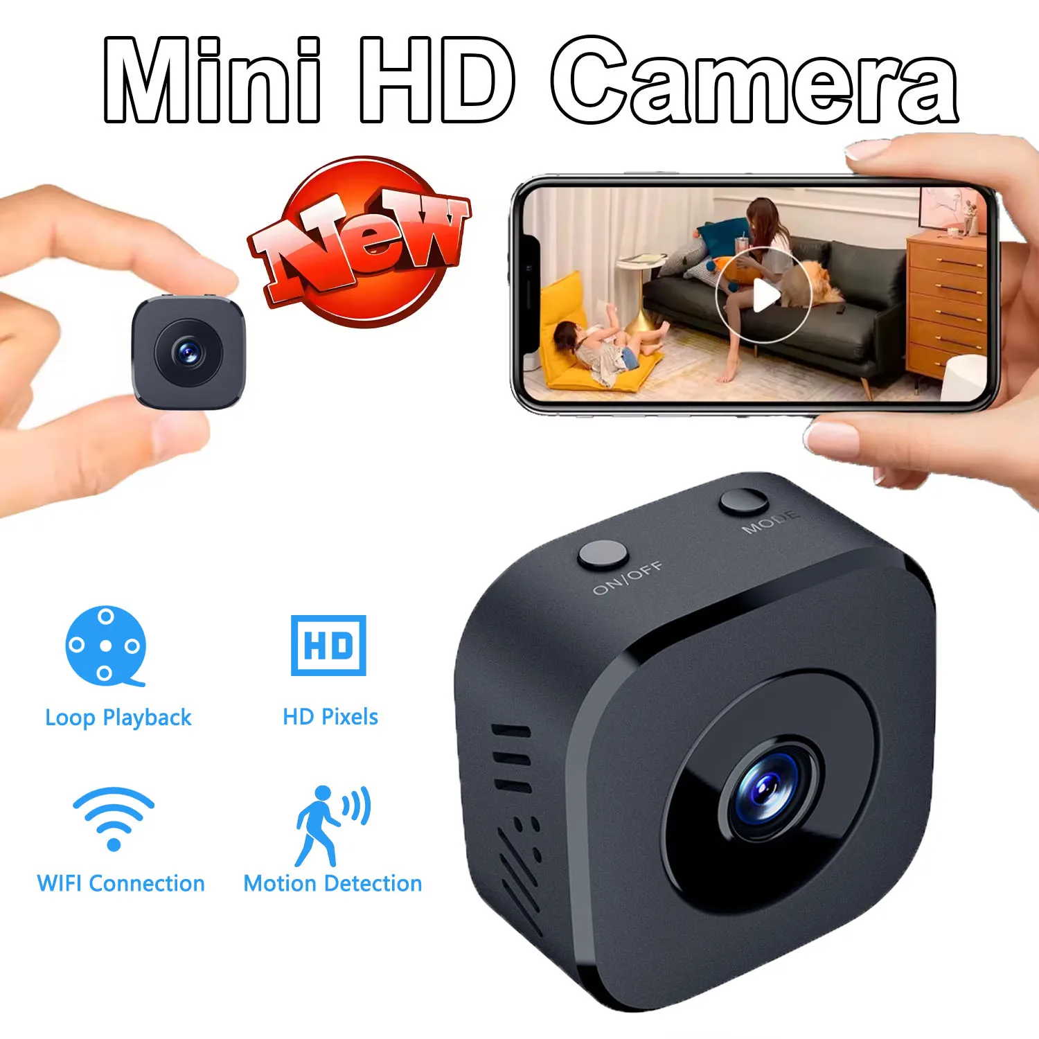 Home Security Lidar - Security Camera Mini Full Color Night