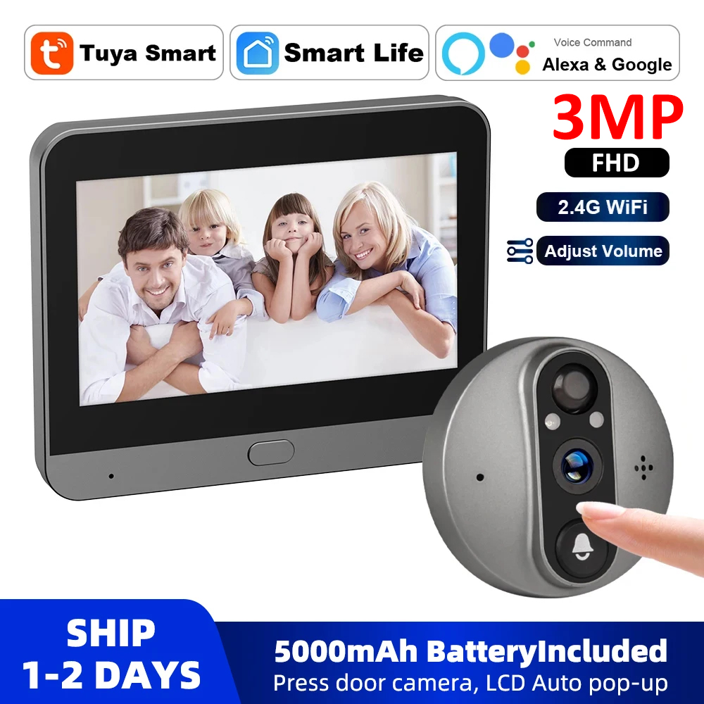 3MP WiFi Smart Tuya Peephole 5 - огляд і ціна Home Security Lidar