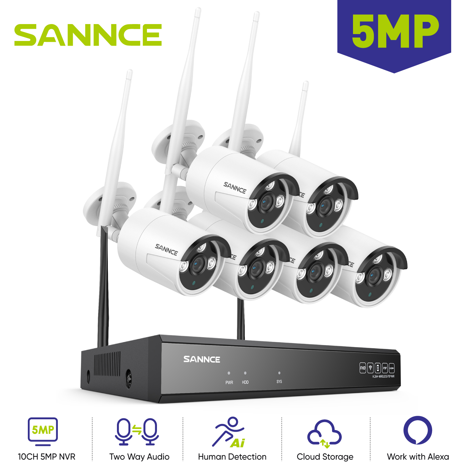 SANNCE 6PCS 5MP Wifi Camera IP - огляд і ціна Home Security And Monitoring