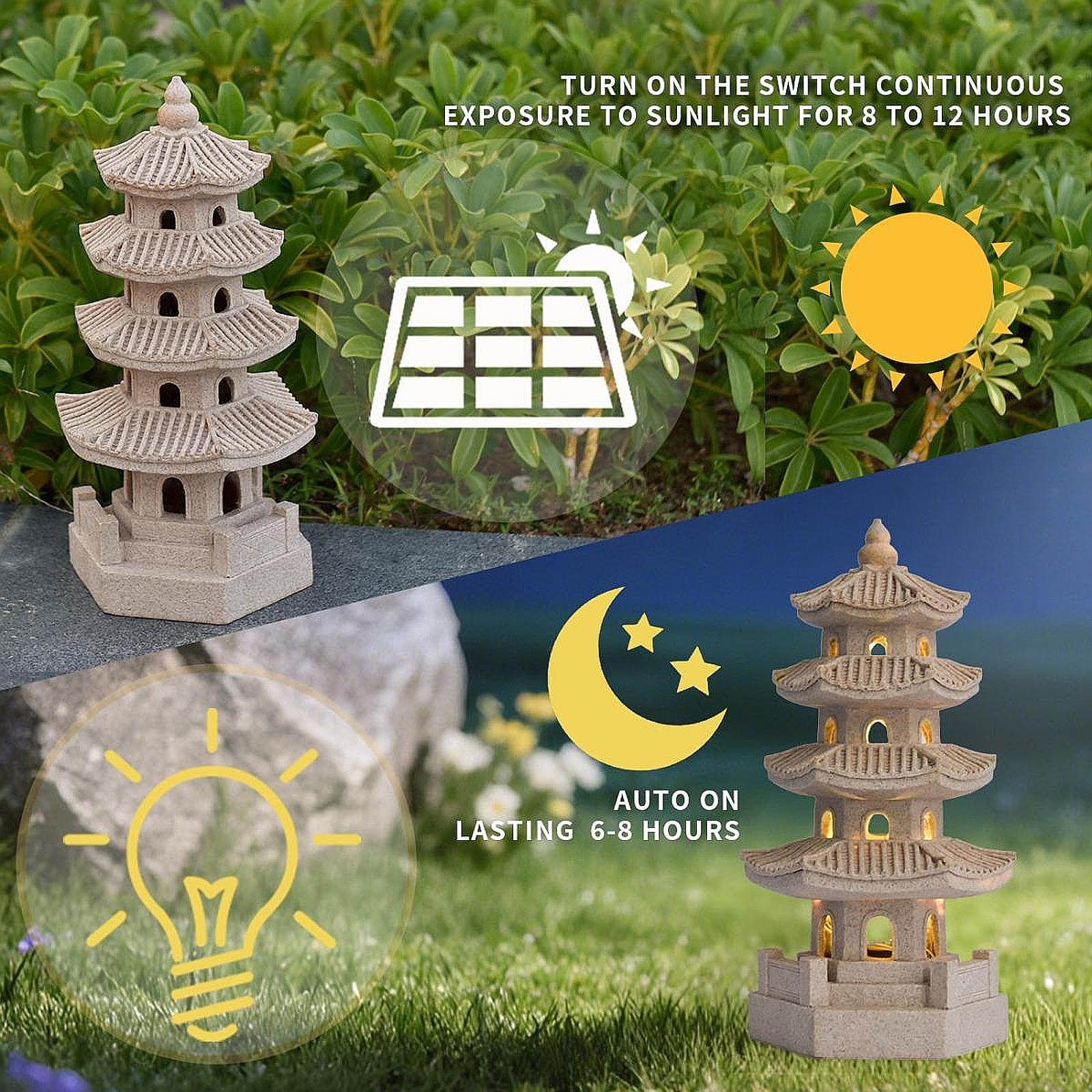 Solar Pagoda Lantern Garden St - огляд і ціна Home Security Yard Sign