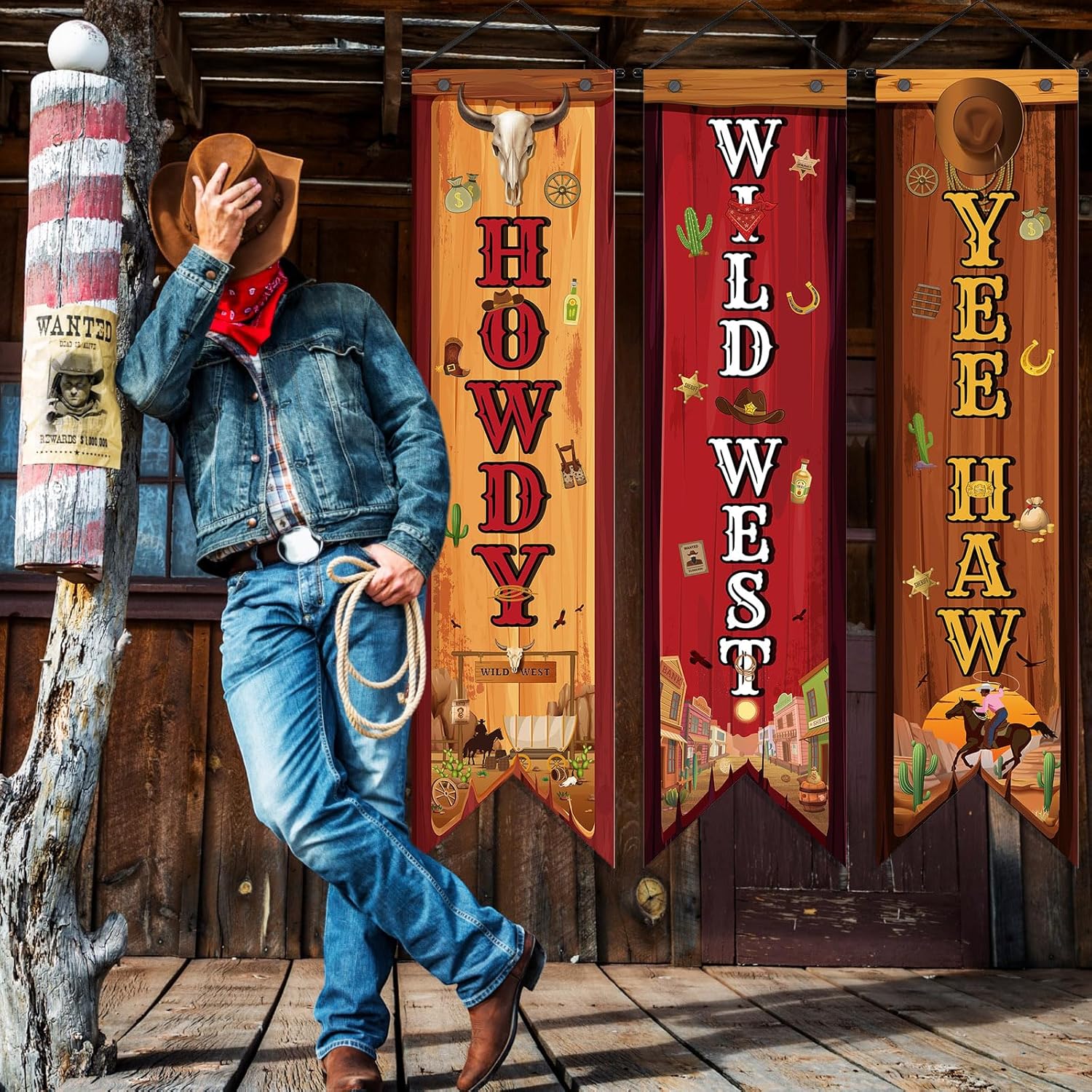 3 Pcs Western Party Decoration - огляд і ціна Home Security Yard Sign
