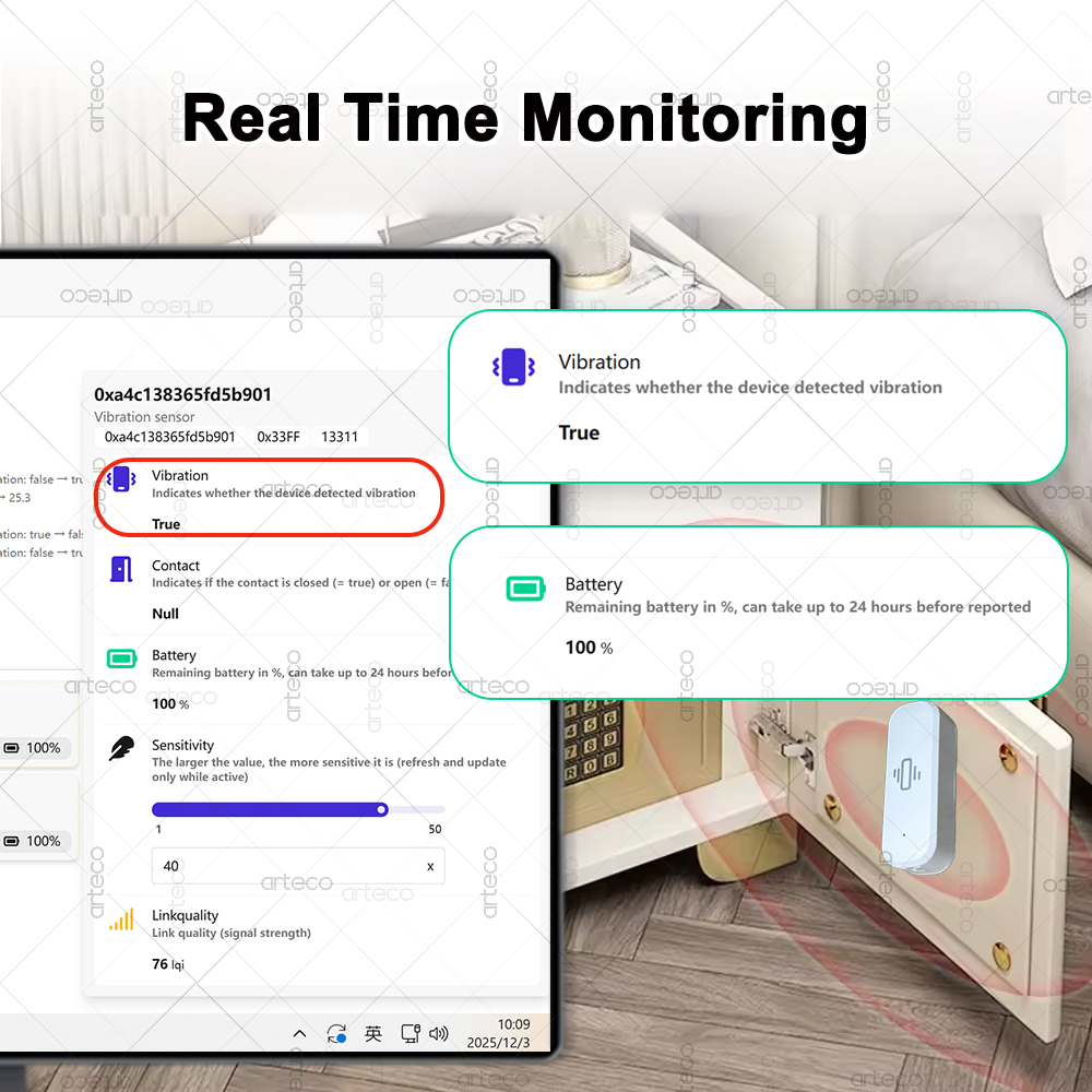 ZigBee Smart Vibration Sensor  - огляд і ціна Home Security And Monitoring