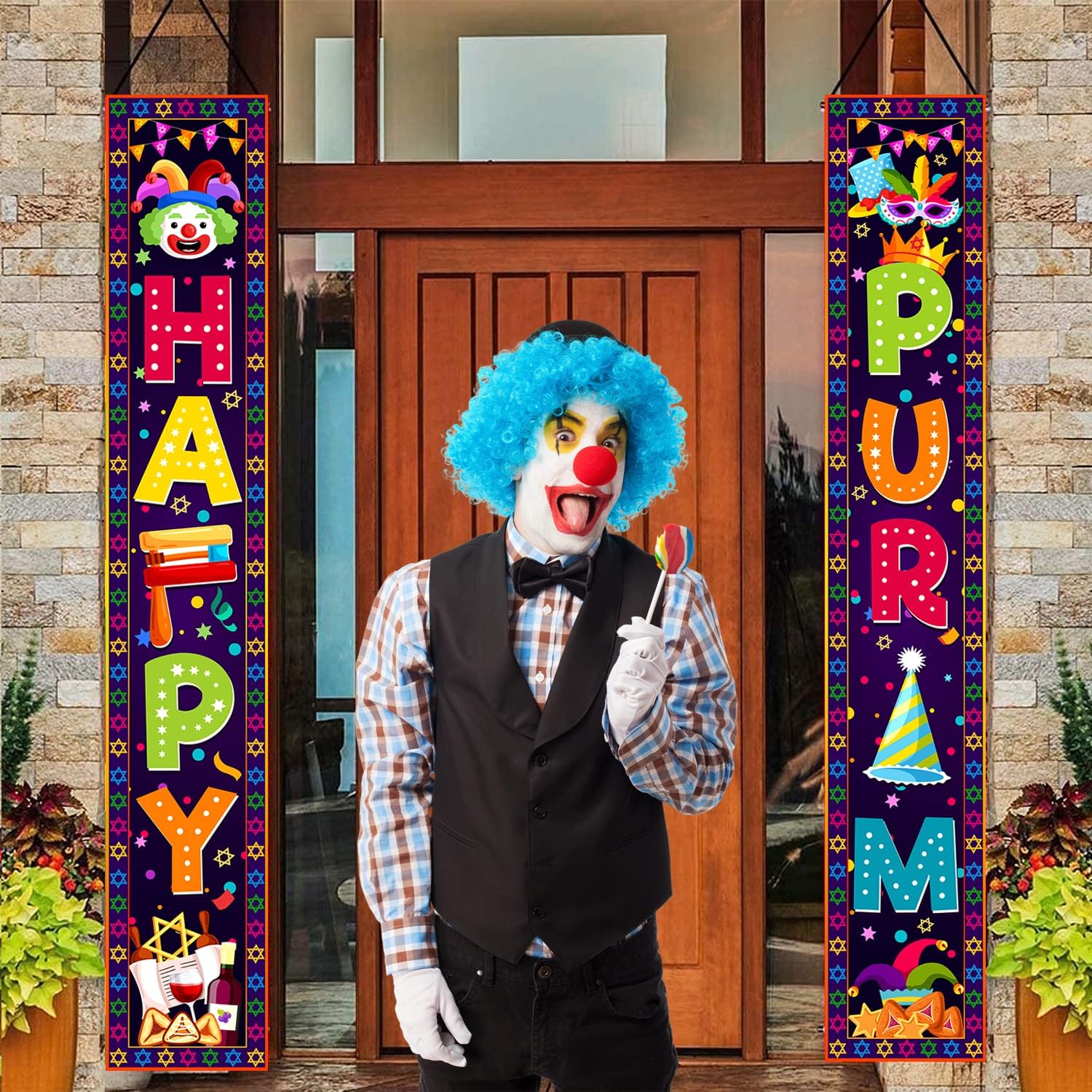 Happy Purim Decorations Porch  - огляд і ціна Home Security Yard Sign